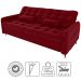 Sofa Cama 2 Lugares 200cm Pillar Veludo E404 Vermelho Milani Store