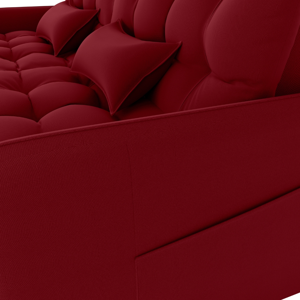 Sofa Cama 2 Lugares 200cm Pillar Veludo E404 Vermelho Milani Store