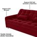 Sofa Cama 2 Lugares 200cm Pillar Veludo E404 Vermelho Milani Store