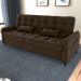 Sofa Cama 2 Lugares 200cm Pillar Veludo E405 Marrom Milani Store