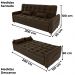 Sofa Cama 2 Lugares 200cm Pillar Veludo E405 Marrom Milani Store