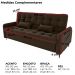 Sofa Cama 2 Lugares 200cm Pillar Veludo E405 Marrom Milani Store