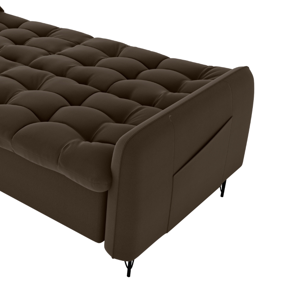 Sofa Cama 2 Lugares 200cm Pillar Veludo E405 Marrom Milani Store