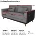 Sofa Cama 2 Lugares 203 cm Boucle Cinza Corino Preto Milani Store