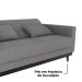 Sofa Cama 2 Lugares 203 cm Boucle Cinza Corino Preto Milani Store