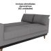 Sofa Cama 2 Lugares 203 cm Boucle Cinza Corino Preto Milani Store