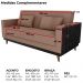 Sofa Cama 2 Lugares 203 cm Boucle Marrom Corino Preto Milani Store