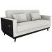 Sofa Cama 2 Lugares 203 cm Boucle Natural Corino Preto Milani Store