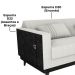 Sofa Cama 2 Lugares 203 cm Boucle Natural Corino Preto Milani Store