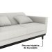Sofa Cama 2 Lugares 203 cm Boucle Natural Corino Preto Milani Store