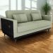 Sofa Cama 2 Lugares 203 cm Boucle Oliva Corino Preto Milani Store