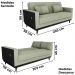 Sofa Cama 2 Lugares 203 cm Boucle Oliva Corino Preto Milani Store