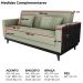 Sofa Cama 2 Lugares 203 cm Boucle Oliva Corino Preto Milani Store