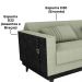 Sofa Cama 2 Lugares 203 cm Boucle Oliva Corino Preto Milani Store