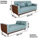 Sofa Cama 2 Lugares 203 cm Esther Boucle Azul Corino Whisk Milani Store