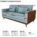 Sofa Cama 2 Lugares 203 cm Esther Boucle Azul Corino Whisk Milani Store