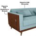 Sofa Cama 2 Lugares 203 cm Esther Boucle Azul Corino Whisk Milani Store