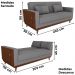 Sofa Cama 2 Lugares 203 cm Esther Boucle Cinza Corino Whisk Milani Store
