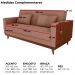 Sofa Cama 2 Lugares 203 cm Esther Boucle Marrom Corino Whisk Milani Store