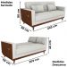 Sofa Cama 2 Lugares 203 cm Esther Boucle Natural Corino Whisk Milani Store