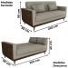 Sofa Cama 2 Lugares 203 cm Esther Veludo Corino Marrom Whisk Milani Store