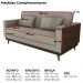 Sofa Cama 2 Lugares 203 cm Esther Veludo Corino Marrom Whisk Milani Store