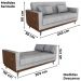 Sofa Cama 2 Lugares 203 cm Linho Plano Milenum Palha Corino Whisk Milani Store