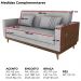 Sofa Cama 2 Lugares 203 cm Linho Plano Milenum Palha Corino Whisk Milani Store