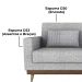 Sofa Cama 2 Lugares 203 cm Linho Plano Milenum Palha Corino Whisk Milani Store