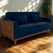 Sofa Cama 2 Lugares 203 cm Veludo Maserati Azul Corino Whisk Milani Store