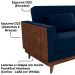 Sofa Cama 2 Lugares 203 cm Veludo Maserati Azul Corino Whisk Milani Store