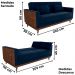Sofa Cama 2 Lugares 203 cm Veludo Maserati Azul Corino Whisk Milani Store