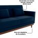 Sofa Cama 2 Lugares 203 cm Veludo Maserati Azul Corino Whisk Milani Store