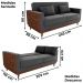 Sofa Cama 2 Lugares 203 cm Veludo Maserati Chumbo Corino Whisk Milani Store