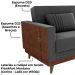Sofa Cama 2 Lugares 203 cm Veludo Maserati Chumbo Corino Whisk Milani Store