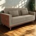 Sofa Cama 2 Lugares 203 cm Veludo Maserati Marrom Claro Corino Whisk Milani Store