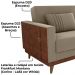 Sofa Cama 2 Lugares 203 cm Veludo Maserati Marrom Claro Corino Whisk Milani Store