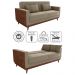 Sofa Cama 2 Lugares 203 cm Veludo Maserati Marrom Claro Corino Whisk Milani Store