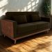 Sofa Cama 2 Lugares 203 cm Veludo Maserati Marrom Corino Whisk Milani Store