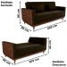 Sofa Cama 2 Lugares 203 cm Veludo Maserati Marrom Corino Whisk Milani Store