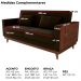 Sofa Cama 2 Lugares 203 cm Veludo Maserati Marrom Corino Whisk Milani Store