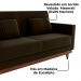 Sofa Cama 2 Lugares 203 cm Veludo Maserati Marrom Corino Whisk Milani Store