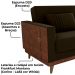 Sofa Cama 2 Lugares 203 cm Veludo Maserati Marrom Corino Whisk Milani Store