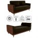 Sofa Cama 2 Lugares 203 cm Veludo Maserati Marrom Corino Whisk Milani Store