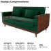 Sofa Cama 2 Lugares 203 cm Veludo Maserati Verde Corino Whisk Milani Store