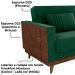 Sofa Cama 2 Lugares 203 cm Veludo Maserati Verde Corino Whisk Milani Store