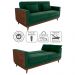 Sofa Cama 2 Lugares 203 cm Veludo Maserati Verde Corino Whisk Milani Store