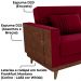 Sofa Cama 2 Lugares 203 cm Veludo Maserati Vermelho Corino Whisk Milani Store