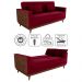 Sofa Cama 2 Lugares 203 cm Veludo Maserati Vermelho Corino Whisk Milani Store