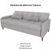 Sofa Cama 2 Lugares 206 cm Donna Linho Vancouver E483 Bege Milani Store